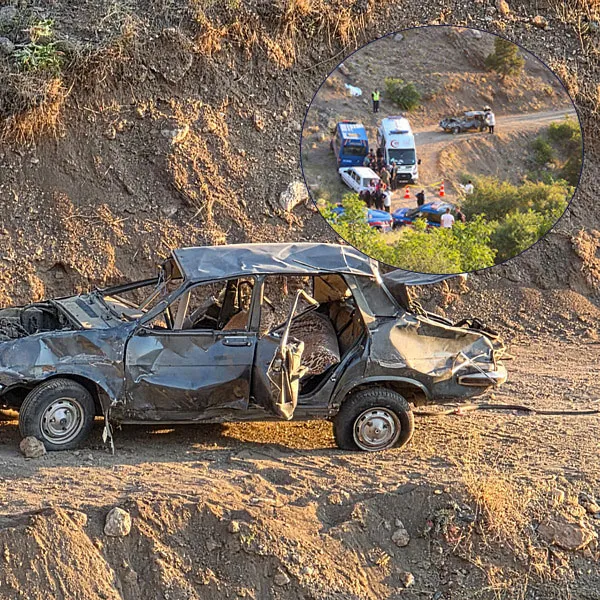 Piknikten dönen aile uçurumdan yuvarlandı!