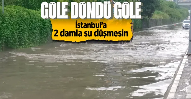 İstanbul'da yağmur sokakları göle çevirdi
