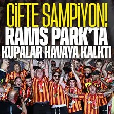 Çifte şampiyon Galatasaray’dan Rams Park’ta gövde gösterisi! Süper Lig ve Süper kupası havaya kaldırıldı