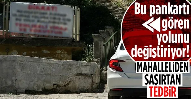 Bu pankartı gören yolunu değiştiriyor! Bursa’da navigasyonun soktuğu yolda pankartlı önlem
