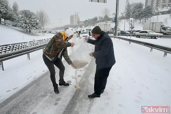 İstanbullu 'iş başa düştü' dedi, kendi imkanlarıyla yola tuz döktü! - 8