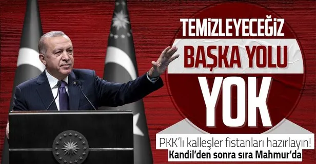 Başkan Erdoğan’dan PKK’lı teröristlerin yuvalandığı Mahmur’a operasyon sinyali!