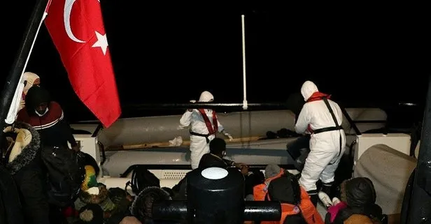 İzmir’de Yunanistan’ın Türk kara sularına geri ittiği 12 sığınmacı kurtarıldı