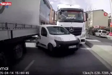 Arnavutköy’de ilginç kaza kamerada!