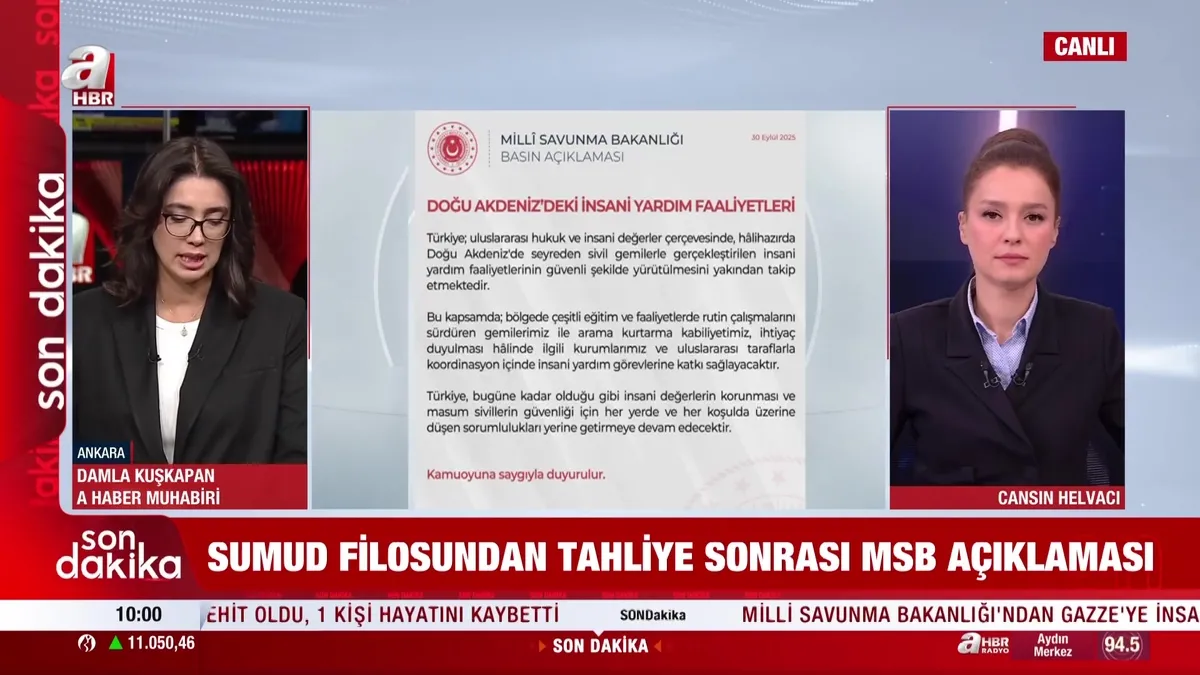 Küresel Sumud Filosu MSB'ye emanet!