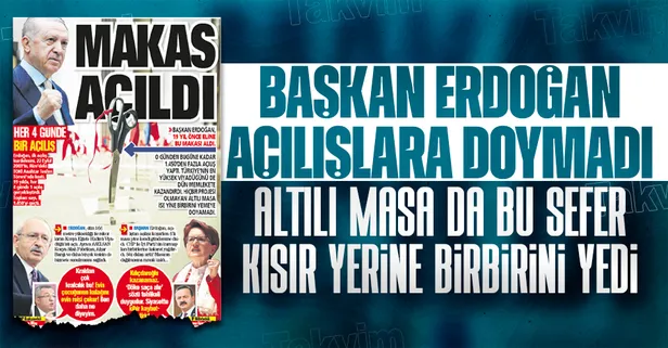 Başkan Erdoğan açılıştan açılışa koşarken, hiçbir proje üretemeyen altılı masanın dağılması an meselesi! CHP ve İyi Parti kurmayları birbirine girdi