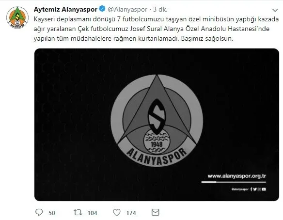 Son dakika: Alanyasporlu futbolcuları taşıyan özel minibüs devrildi! Josef Sural hayatını kaybetti-1