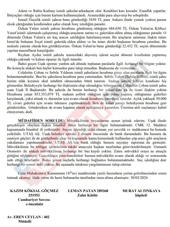 Özkan Yalım dosyasında makam şoförünün ifadesi ortaya çıktı: 750 bin TL çanta para ve VIP araç detayı | Belediye parasıyla sevgiliye halı-16