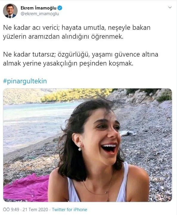 CHP’li İBB Başkanı İmamoğlu, Pınar Gültekin cinayeti üzerinden algı operasyonuna kalkıştı!