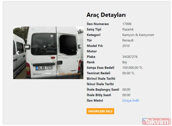 SGK'DAN 10 BİN TL'YE 2004 MODEL FİAT! 100 bin TL'ye Mercedes sahibi olun! SGK 2. el fiyatları şoke etti! Toyota, Fiat, Renault, Citroen... - 4