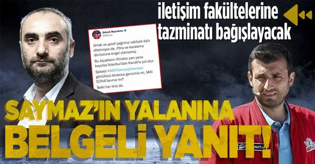 Selçuk Bayraktar’dan İsmail Saymaz’a belgeli yanıt! İftira ve karalama dürtüsüne engel olamamış