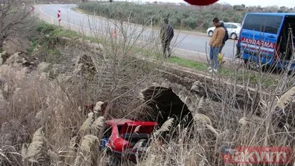 Kilis’te feci kaza! Otomobil dereye uçtu
