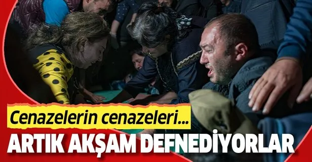 Ermenistan’ın katlettiği Türklerin cenazeleri, saldırı ihtimali nedeniyle akşam defnedildi