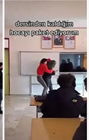 Tiktok videoları için yapmadıkları kalmıyor! Öğretmenin başına poşet geçirdi...
