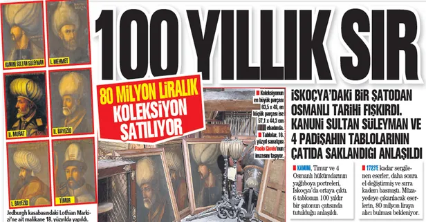 İskoçya'da bir çatıda tesadüfen bulunan 5 Osmanlı padişahının tabloları bulundu