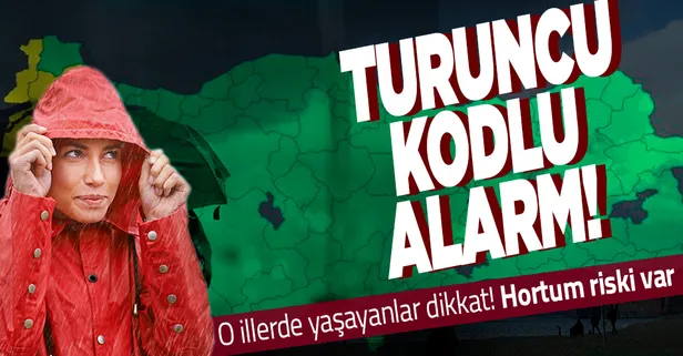 Meteorolojiden 4 ile sarı 2 ile turuncu kodlu alarm! Kuvvetli yağış ve rüzgar uyarısı