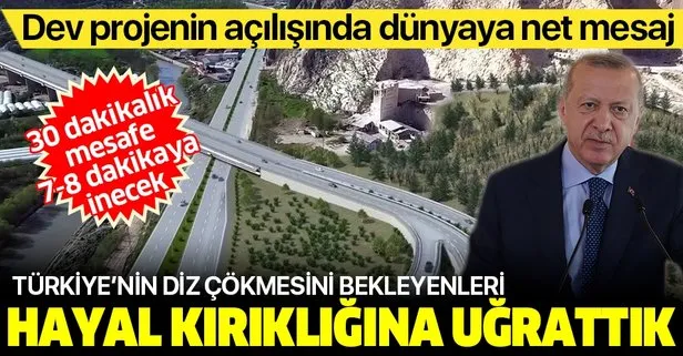 Son dakika: Başkan Erdoğan Amasya Çevre Yolu açılışında müjdeyi verdi: 30 dakikalık mesafe 7-8 dakikaya iniyor