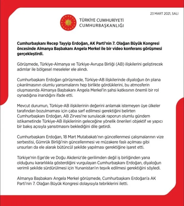 son-dakika-baskan-erdogan-almanya-basbakani-merkel-ile-video-konferans-yontemiyle-gorustu-1616526793250.jpeg Son dakika: Başkan Erdoğan Almanya Başbakanı Merkel ile video konferans yöntemiyle görüştü-1