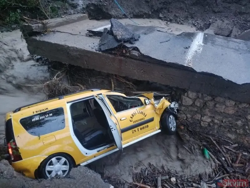 Bartın'da sel ve heyelan felaketi havadan görüntülendi ...