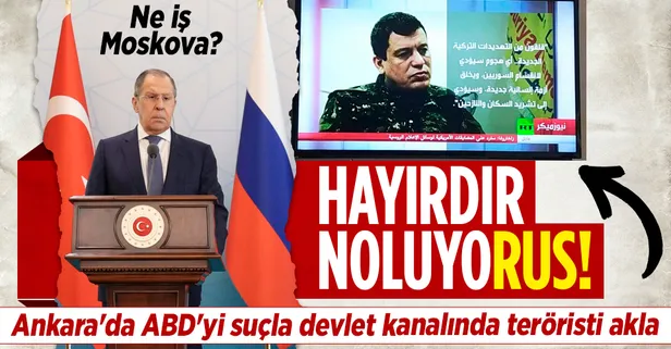 Lavrov Ankara'da ABD'yi teröre destek vermekle suçlarken Rusya devlet kanalı RT terörist elebaşı Kobani'yi yayına çıkardı