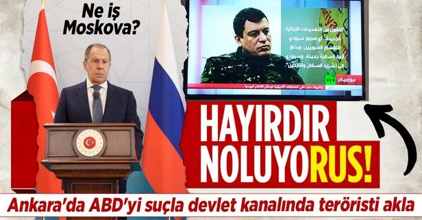 Lavrov Ankara’da ABD’yi teröre destek vermekle suçlarken Rusya devlet kanalı RT terörist elebaşı Kobani’yi yayına çıkardı