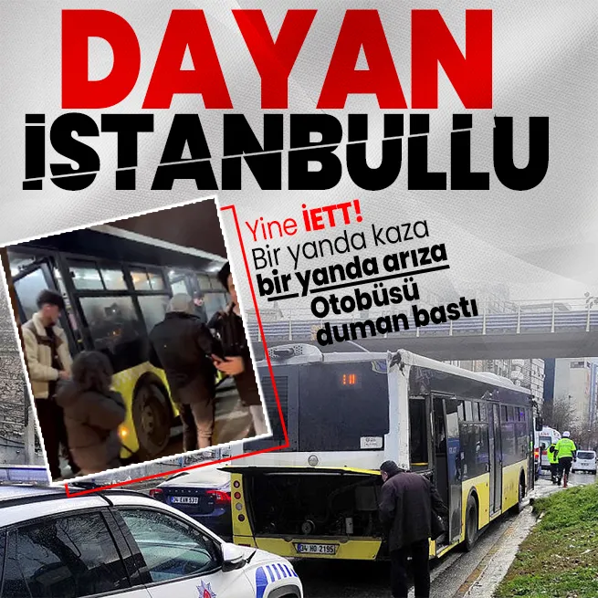 Yine İETT çilesi! Beyoğlunda kaza Küçükçekmecede arıza: Otobüsten zor çıktılar