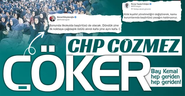Yine geriden geliyor! 'Başörtüsü' çıkışı Başkan Erdoğan ve Kemal Kılıçdaroğlu'nun o tweetlerini hatırlattı