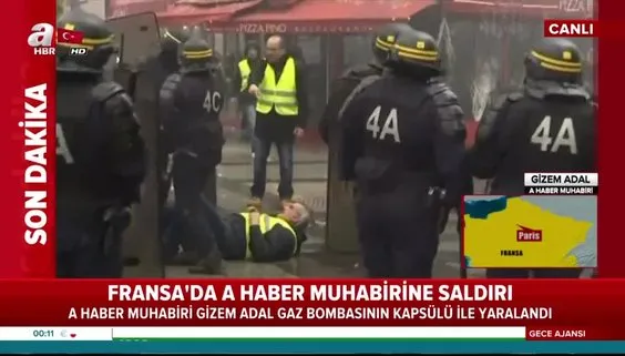 Fransız polisinden  A Haber muhabirine saldırı