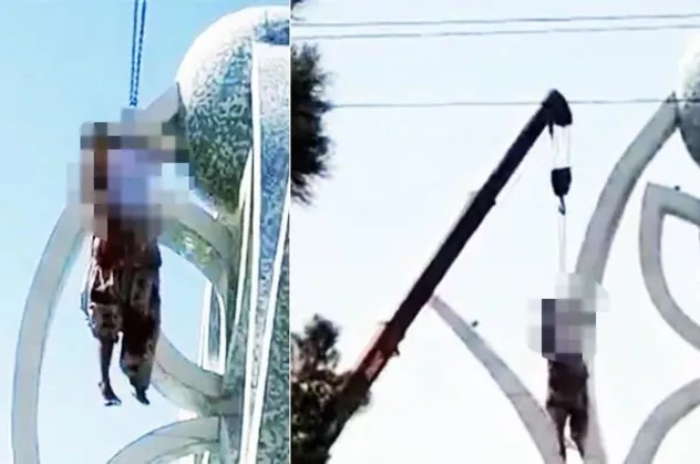 Taliban dört erkeği Herat'ta şehir meydanındaki vinçlere astı