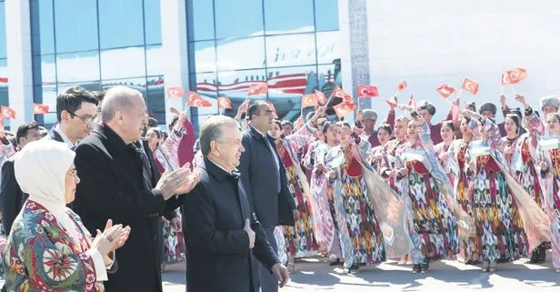 Başkan Erdoğan Orta Asya’nın kalbinde!  Özbekistan’da bilimin doğdu şehir Hive’yi ziyaret etti