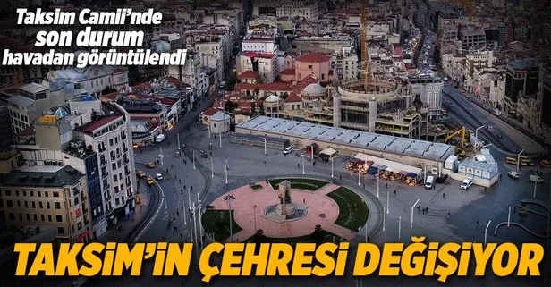 Taksim Camii kubbesine kavuşuyor