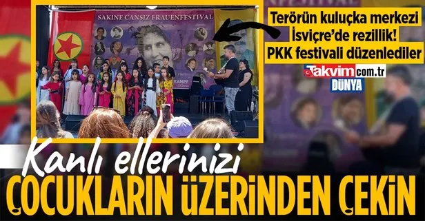 Son dakika: İsviçre’de PKK’lı Sakine Cansız festivali! Terör propagandasına çocukları da alet ettiler!