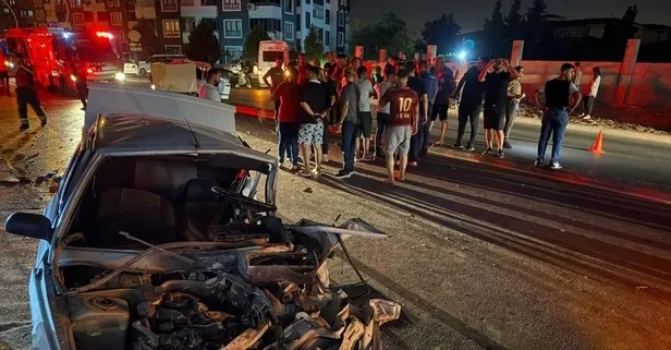 Mersin’de dehşet saçan kaza! 1 ölü 8 yaralı! Araçlar paramparça