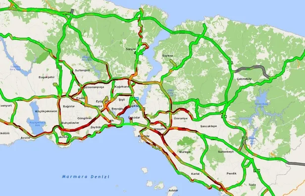 Son dakika: Kısıtlamasız dördüncü cumartesi gününde İstanbul'da trafik yoğunluğu yüzde 70'i aştı | İstanbul yol durumu-1