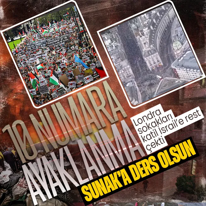 İsrailin katliamına Londrada tepki! Binlerce kişi sokaklara çıktı