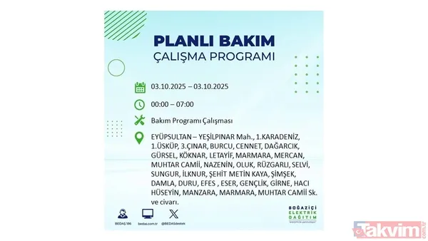 İstanbul'da elektrik kesintisi alarmı: BEDAŞ saat verdi! 3 EKİM ilçe ilçe kesinti programı - 26