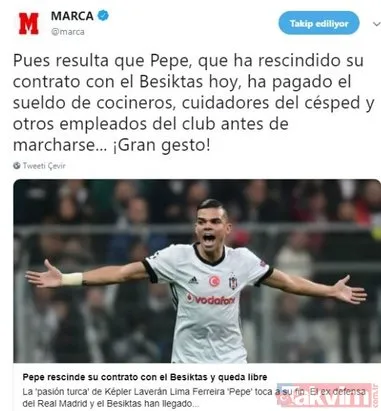 Pepe ayrılmadan bunu da yapmış!