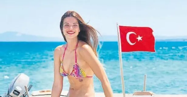 Burak Gacemer’in eşi Larissa Gacemer’den Türk bayraklı poz