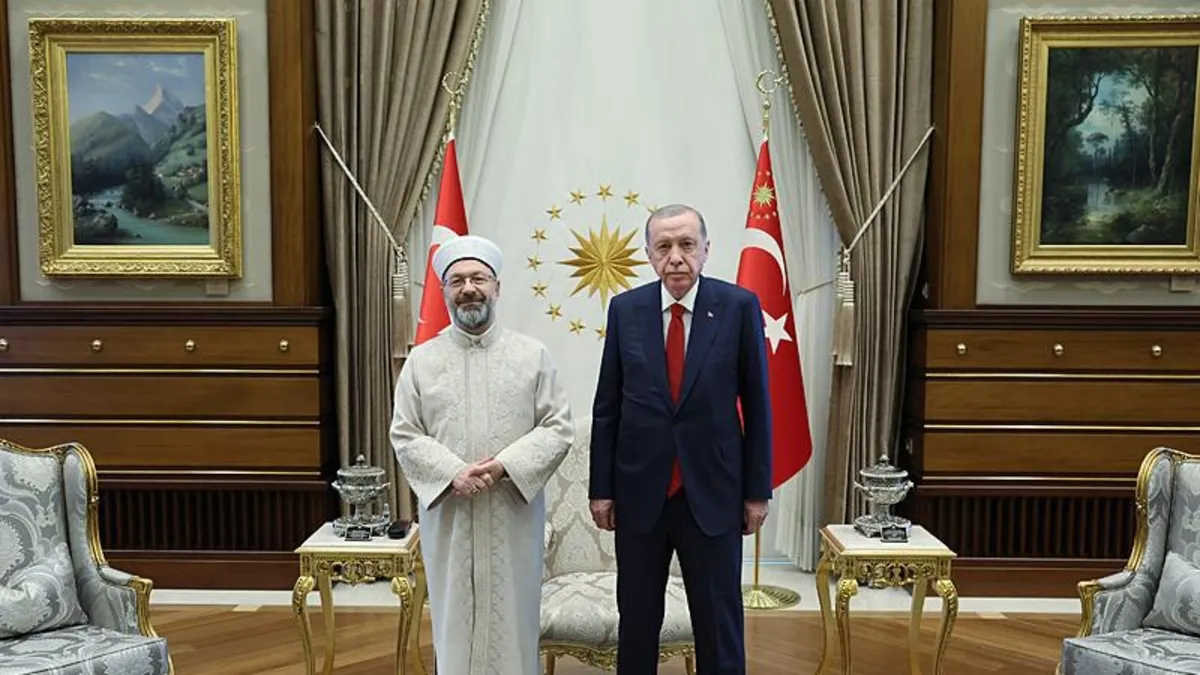 Başkan Erdoğan, Diyanet İşleri Başkanı Ali Erbaş'ı kabul etti