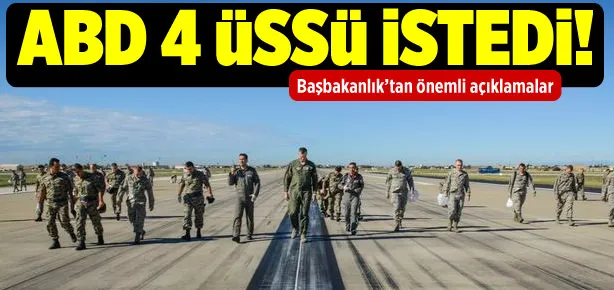 Amerika 4 üssü istedi