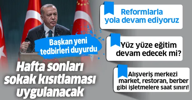 SON DAKİKA: Yeni koronavirüs tedbirleri neler? Başkan Erdoğan’dan kabine toplantısı sonrası önemli açıklamalar