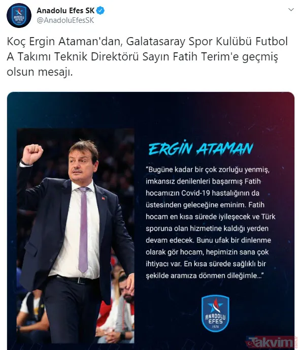 Corona virüse yakalanan Fatih Terim'e destek mesajları: Nefesim daralıyor - 9