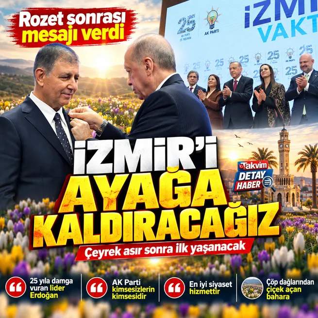 İzmirde AK Parti dönemi! Cemil Tugay rozet taktı... Erdoğan sözleri: AK Parti kimsesizlerin kimsesidir