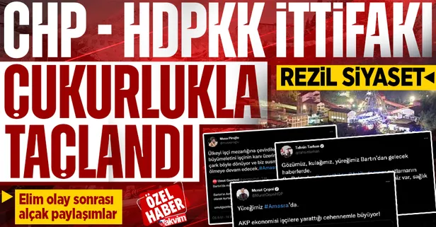 CHP - HDPKK ittifakı çukurlukla taçlandı! Bartın Amasra'daki maden patlaması sonrası alçak paylaşımlar