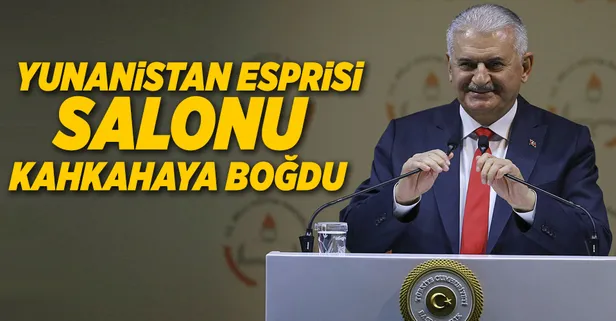Yunanistan esprisi salonu kahkahaya boğdu