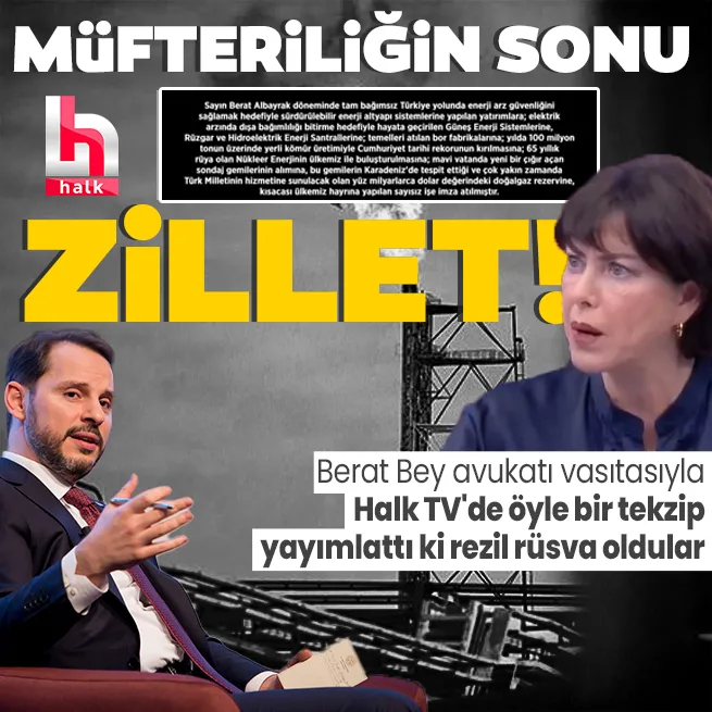 Berat Albayraka attığı iftiralarla ilgili tekzip yayımlayan CHP fondaşı Halk TVye sert tepki: Müfteriliğin sonu zillettir