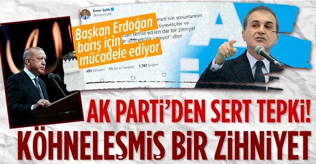 Son dakika: AK Parti Sözcüsü Ömer Çelik’ten Başkan Erdoğan’a yönelik ’ümmetçilik yapıyor’ iddialarına sert tepki