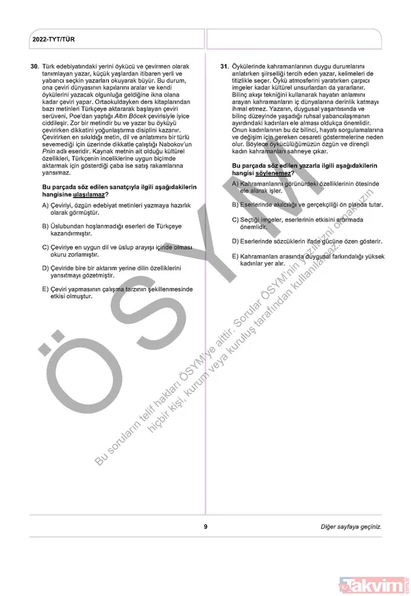 YKS TYT FUL A-B-C-D kitapçığı soru ve cevap anahtarı! 2022 YKS TYT SORU VE CEVAPLARI PDF İNDİR! osym.gov.tr YKS TYT Türkçe, Sosyal Bilimler, Matematik, Fen, Coğrafya, Din cevap anahtarı! - 11