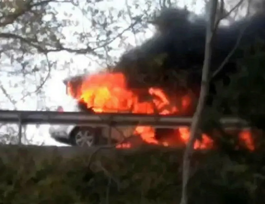 TEM’de korkutan olay! Alev topuna döndü