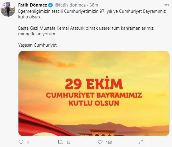 Hazine ve Maliye Bakanı Berat Albayrak'tan 29 Ekim Cumhuriyet Bayramı mesajı-4